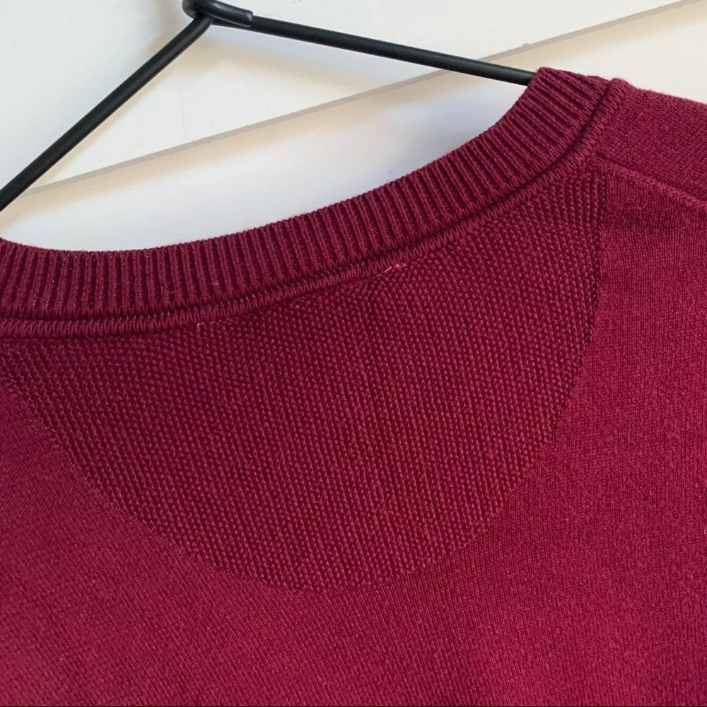 LACOSTE | GUC Maroon V-Neck Sweater Maroon Logo